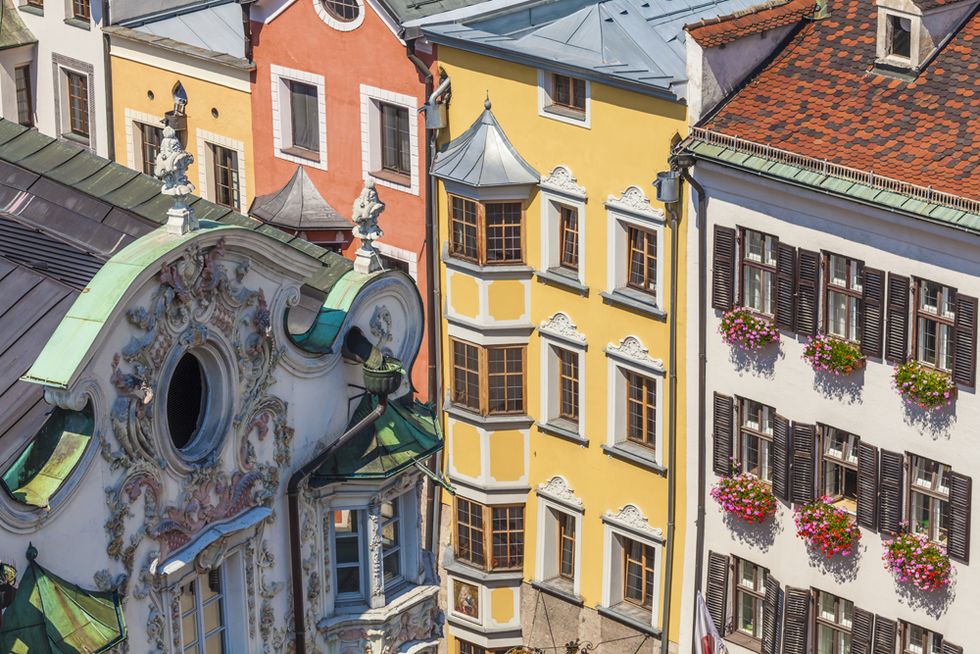 Austria, Tyrol, Innsbruck, Helblinghaus, baroque, stucco facade