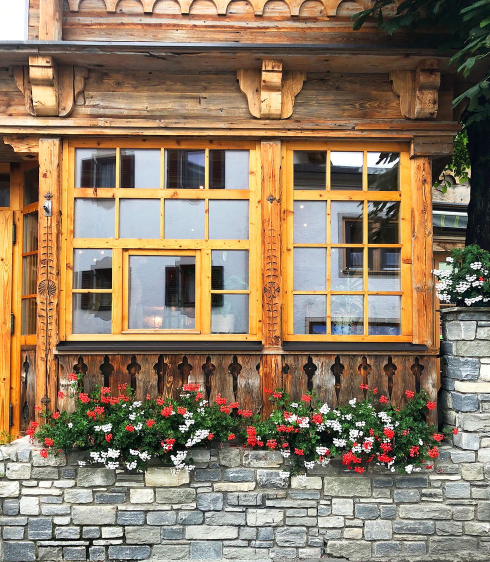 Window box flower displays in Austria