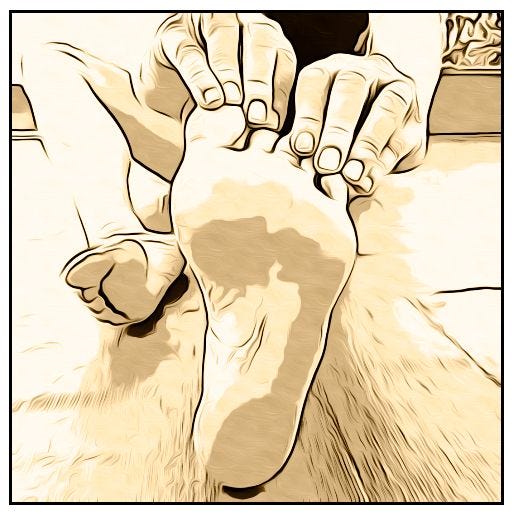 estirar los dedos de los pies