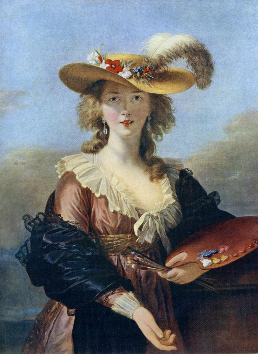 autorretrato con sombrero de paja louise Élisabeth vigée le brun en la national gallery de londres