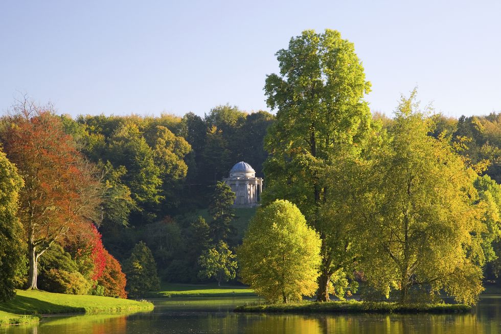 autumn at stourhead, wiltshire, england