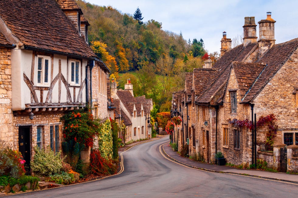 village of castle combe, autumn, wiltshire, england