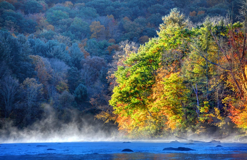 autumn on the housatonic river in the litchfield hills of connecticut