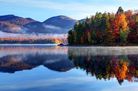 autumn reflection in scenic vermont