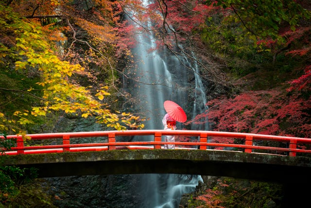 een waterval bij kioto