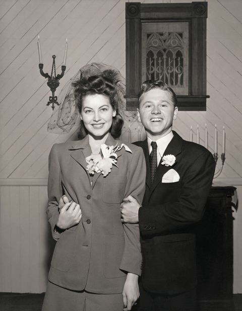Ava Gardner and Mickey Rooney on Their Wedding Day