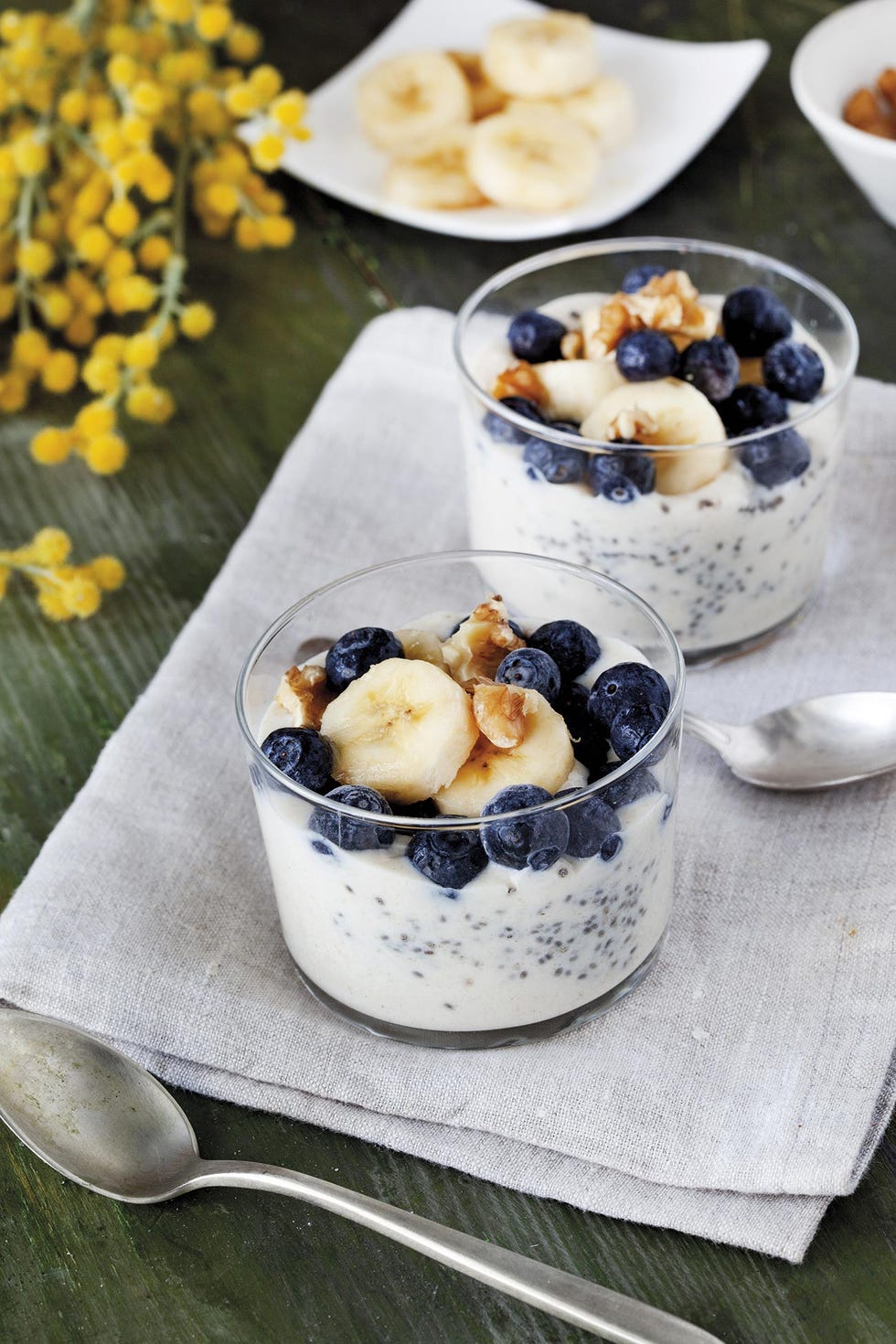 porridge de avena, chía y arándanos