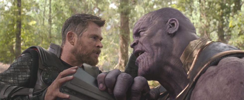 Avengers: Infinity War, Thor and Thanos fight