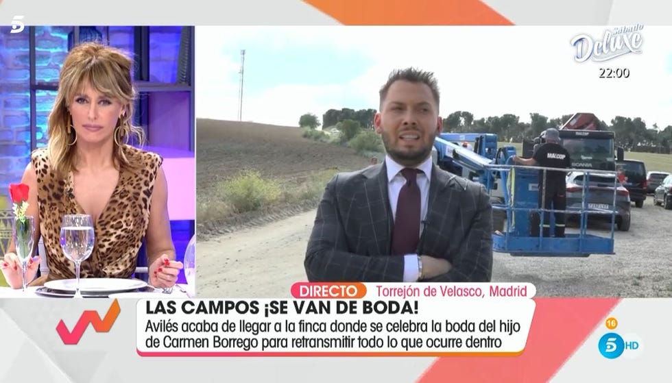 avilés y emma garcía en la boda del hijo de carmen borrego
