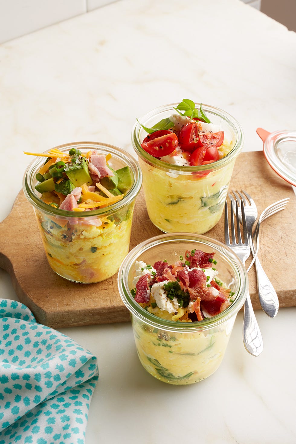 scrambled eggs in a jar