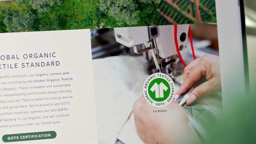 best organic mattress - certifications a shot of a certification from the global organic textile standard or gots