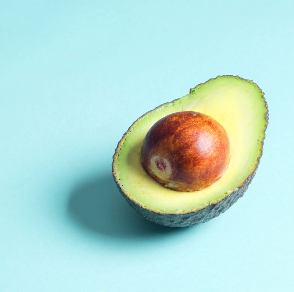 avocado isolated on a blue background