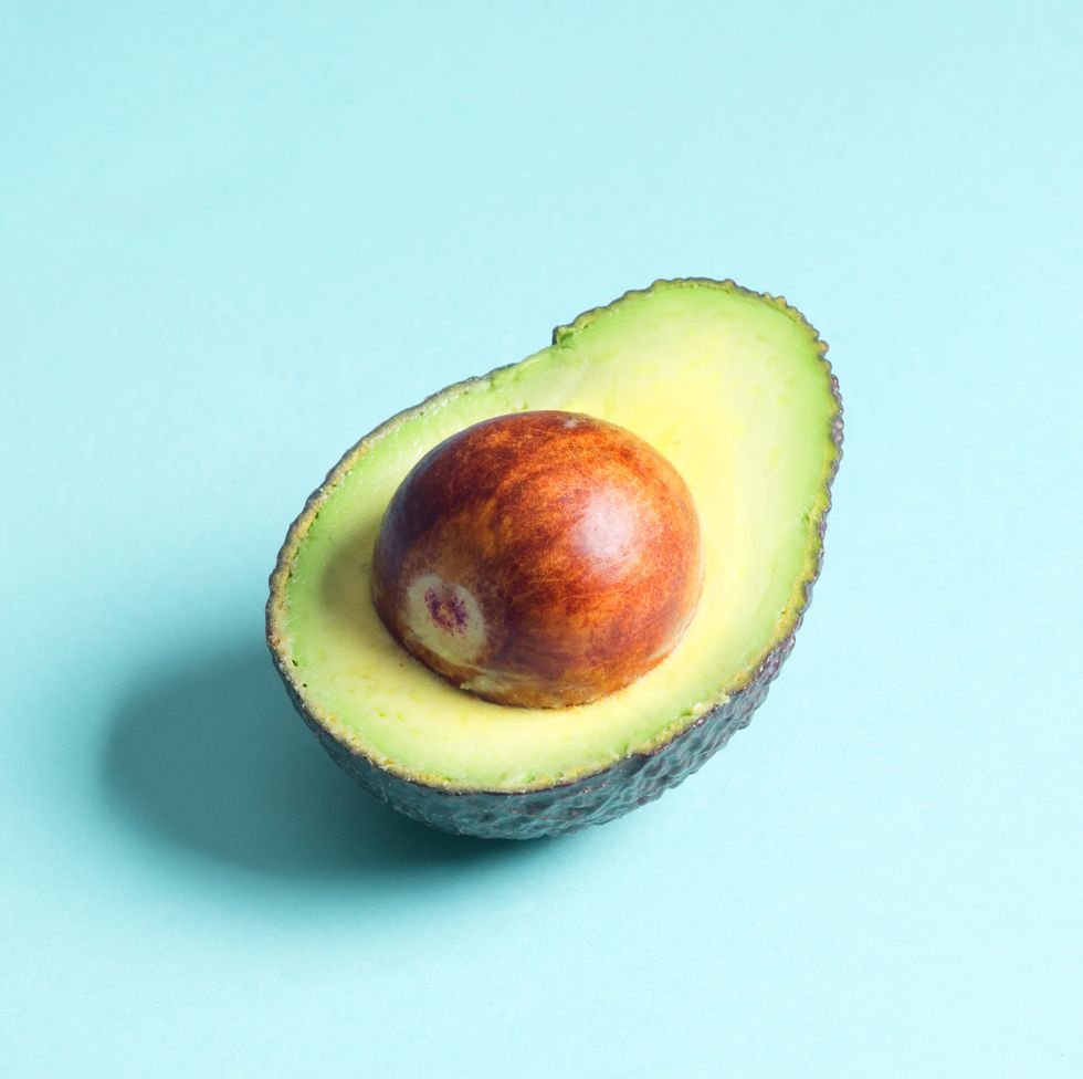 avocado isolated on a blue background