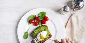avocado sandwich with poached egg sliced avocado and egg on toasted bread for healthy breakfast