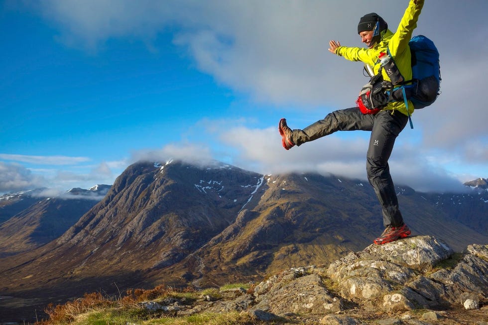 In balans op Devils Staircase het hoogste punt van de West Highland Way