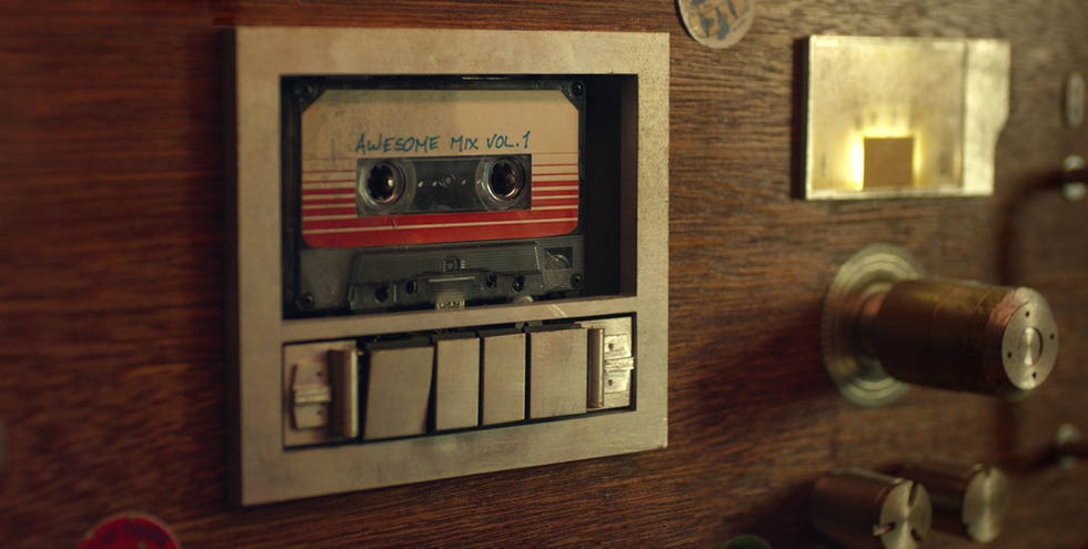 imagen del cassette del awesome mix en guardianes de la galaxia