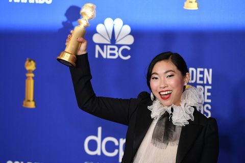 awkwafina at the 77th annual golden globe awards press room