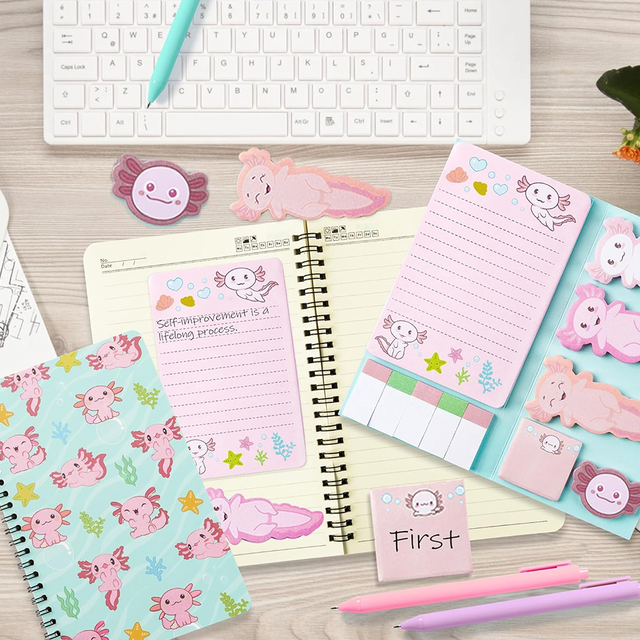 Cutest Axolotl Toys for Kids goliath's axolotl toy and xqumoi's axolotl stationery set