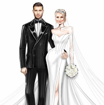 britney and sam versace wedding sketch