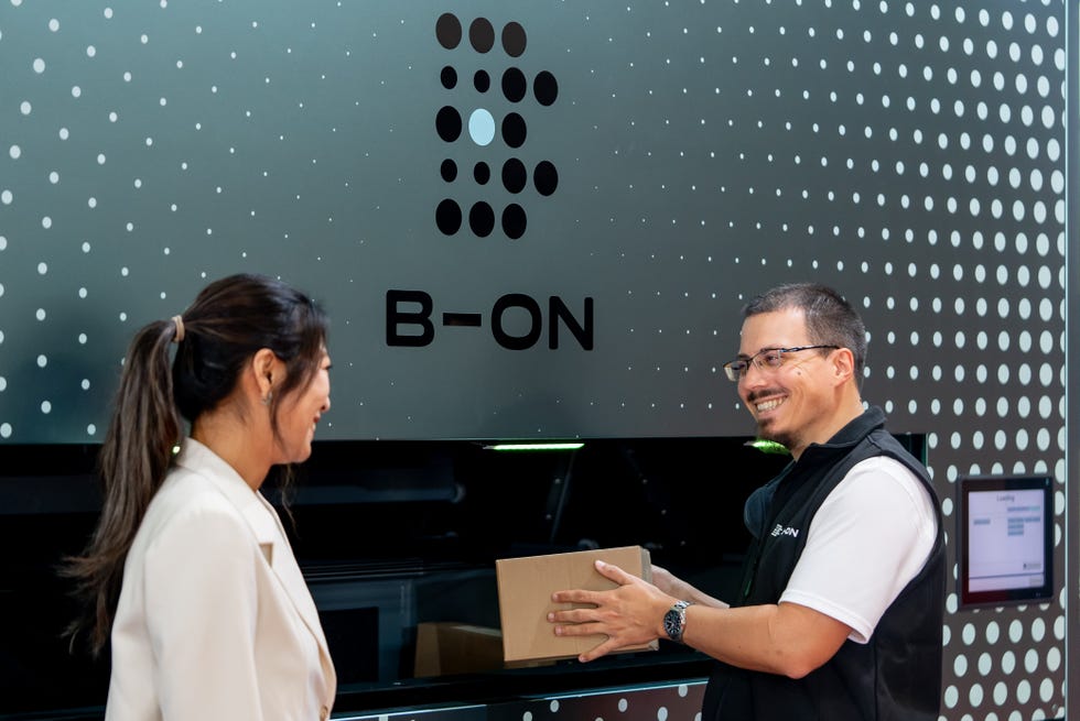 b on pelkan smart package dispenser