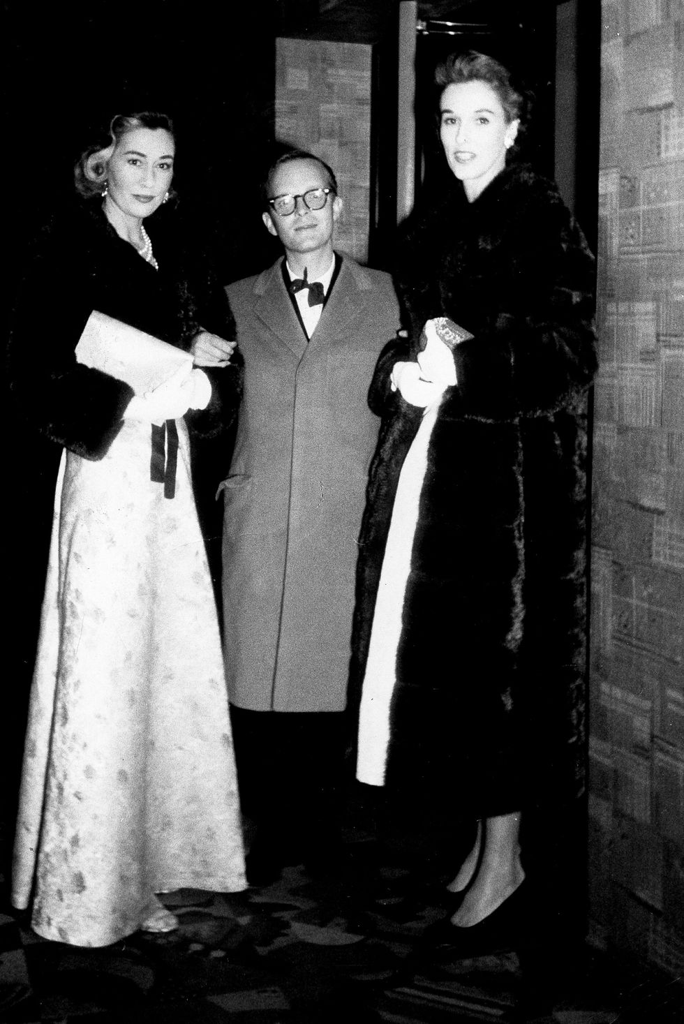 l r gloria guinness, truman capote, and barbara paley ca 1957 photo by ullstein bildullstein bild via getty images