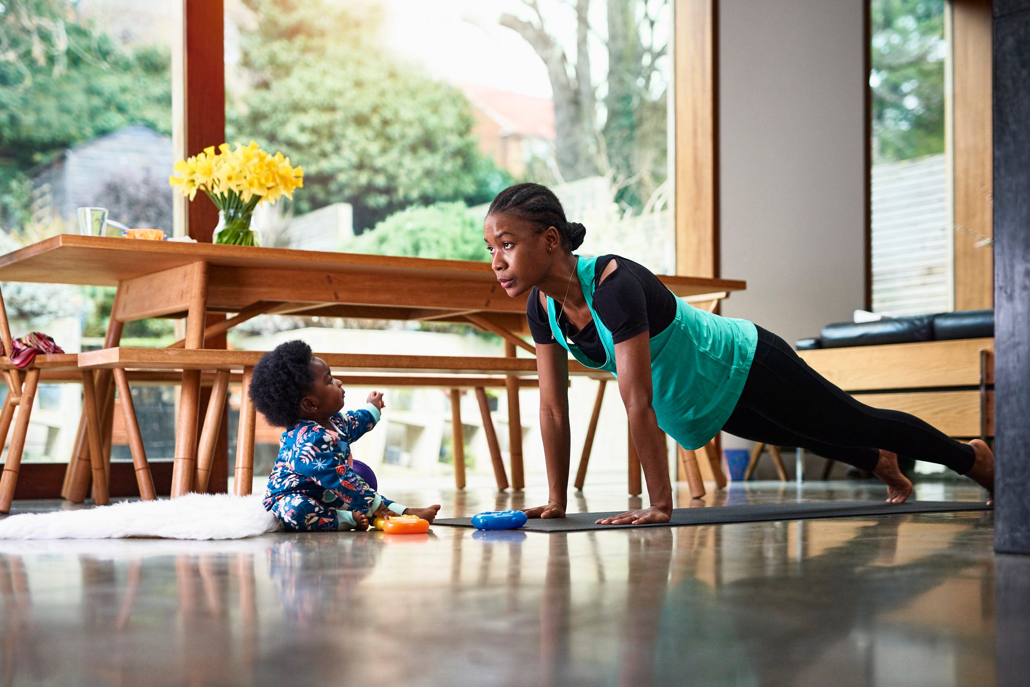 kids doing push ups