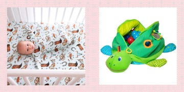 baby boy gifts posh peanut casey crib sheet and melissa and doug turtle ball pit