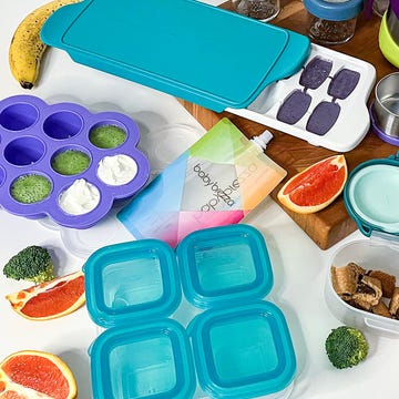 assortment of baby food storage containers