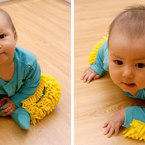 Now your baby can help with the housework as hilarious floor mop