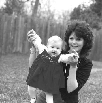 the author as a baby with her mother
