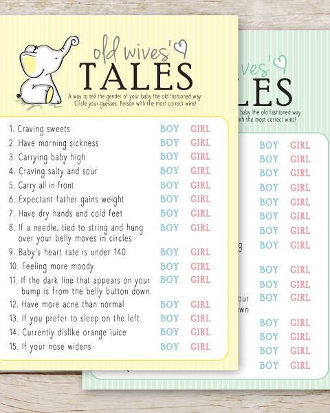 baby shower games old wives tales