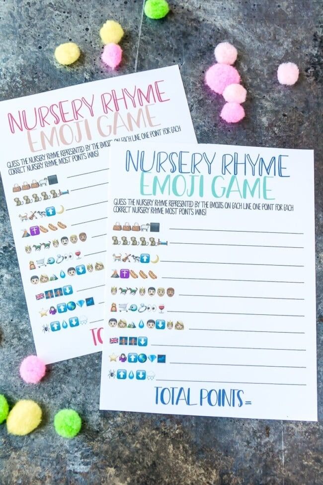 emoji nursery rhyme guessing game