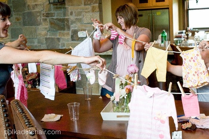 baby shower clothesline