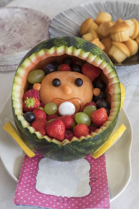 baby shower ideas watermelon baby carriage