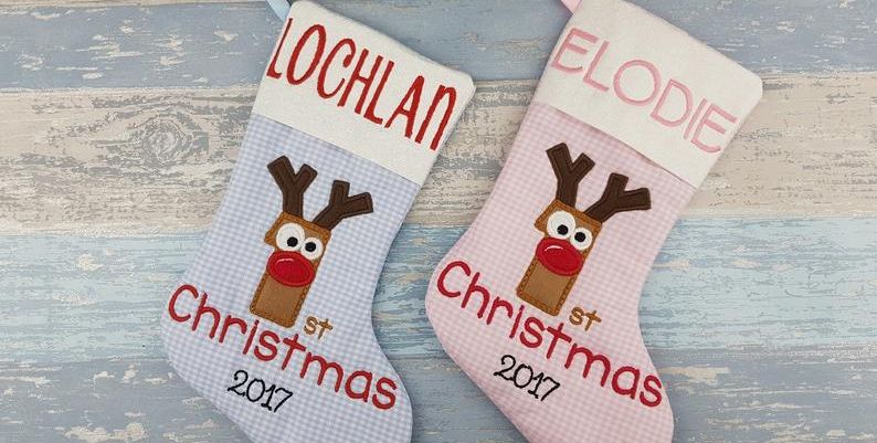 baby's first christmas stockings