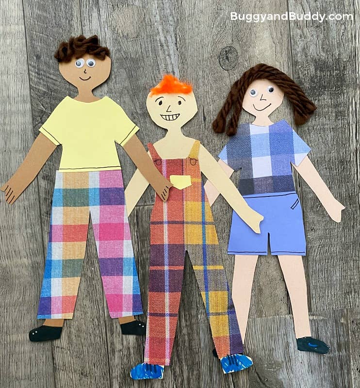 back to school activities a set of three self portrait paper dolls