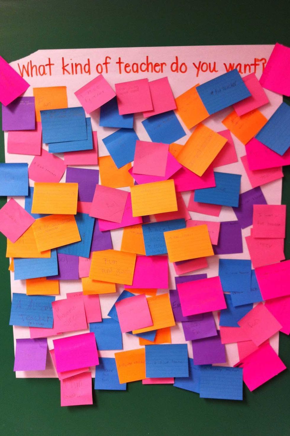 back to school activities colorful sticky notes on a board
