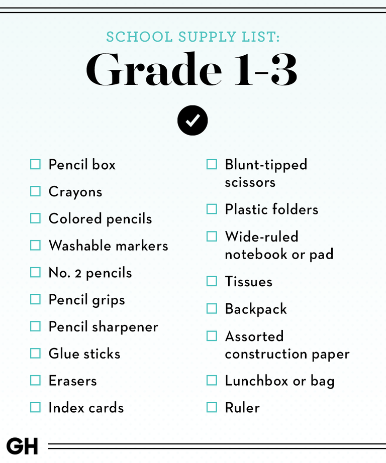 Back to School Supplies Checklist Shopping Lists for Every Grade