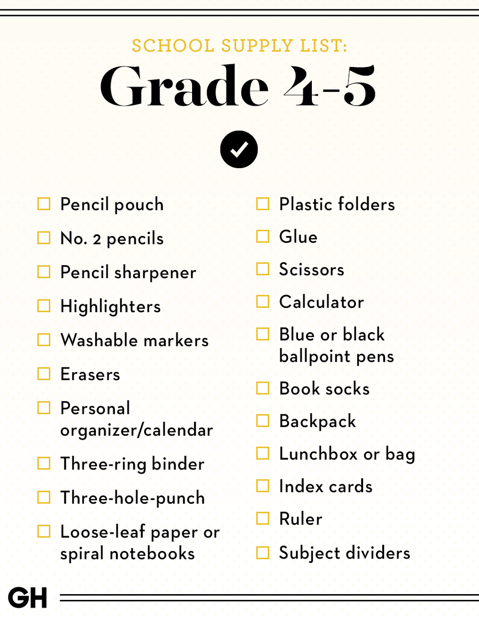 Back to School Supply List 2023: School Supply List - Capitalize