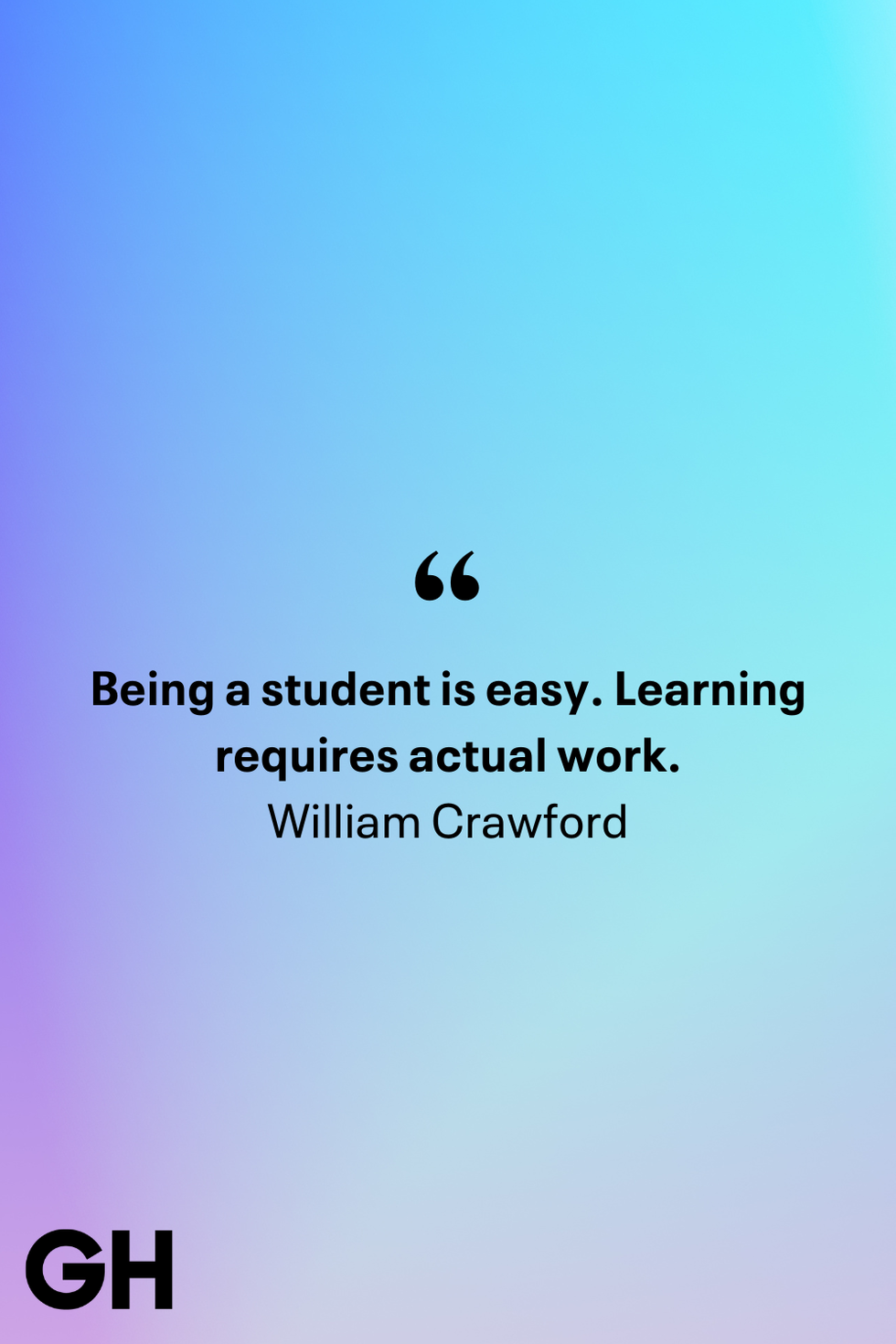 quote by william crawford emphasizing the difference between being a student and truly learning