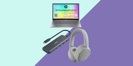 laptop docking station and headphones set