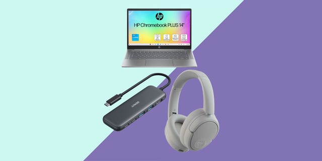 laptop docking station and headphones set