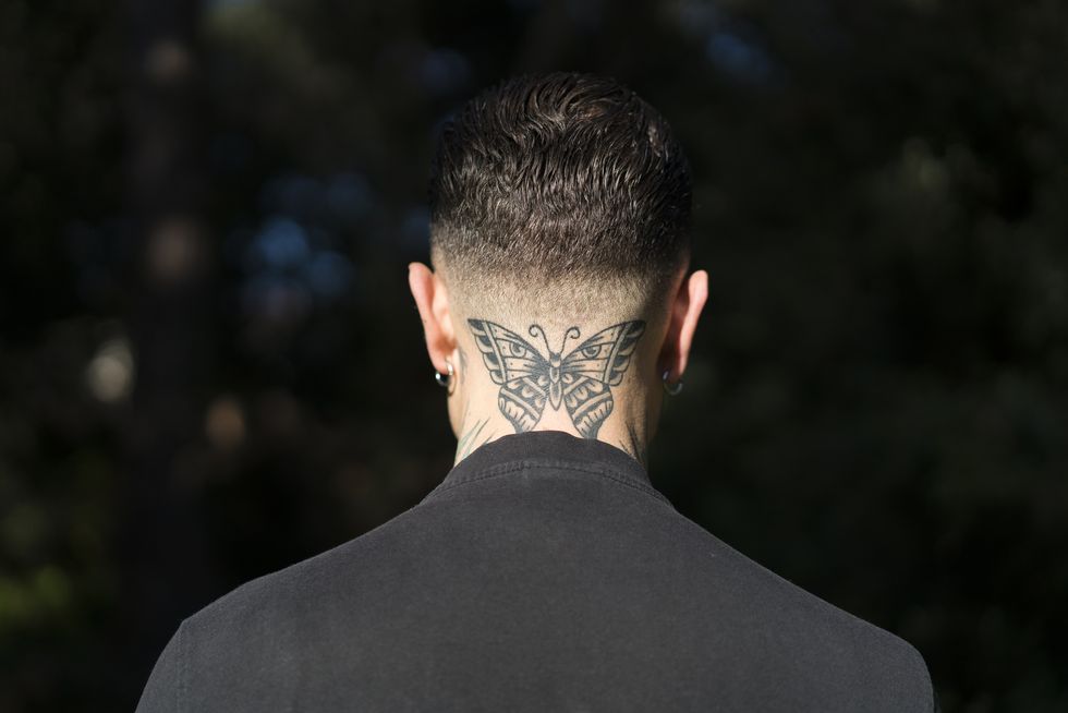 skull neck tattoos for men