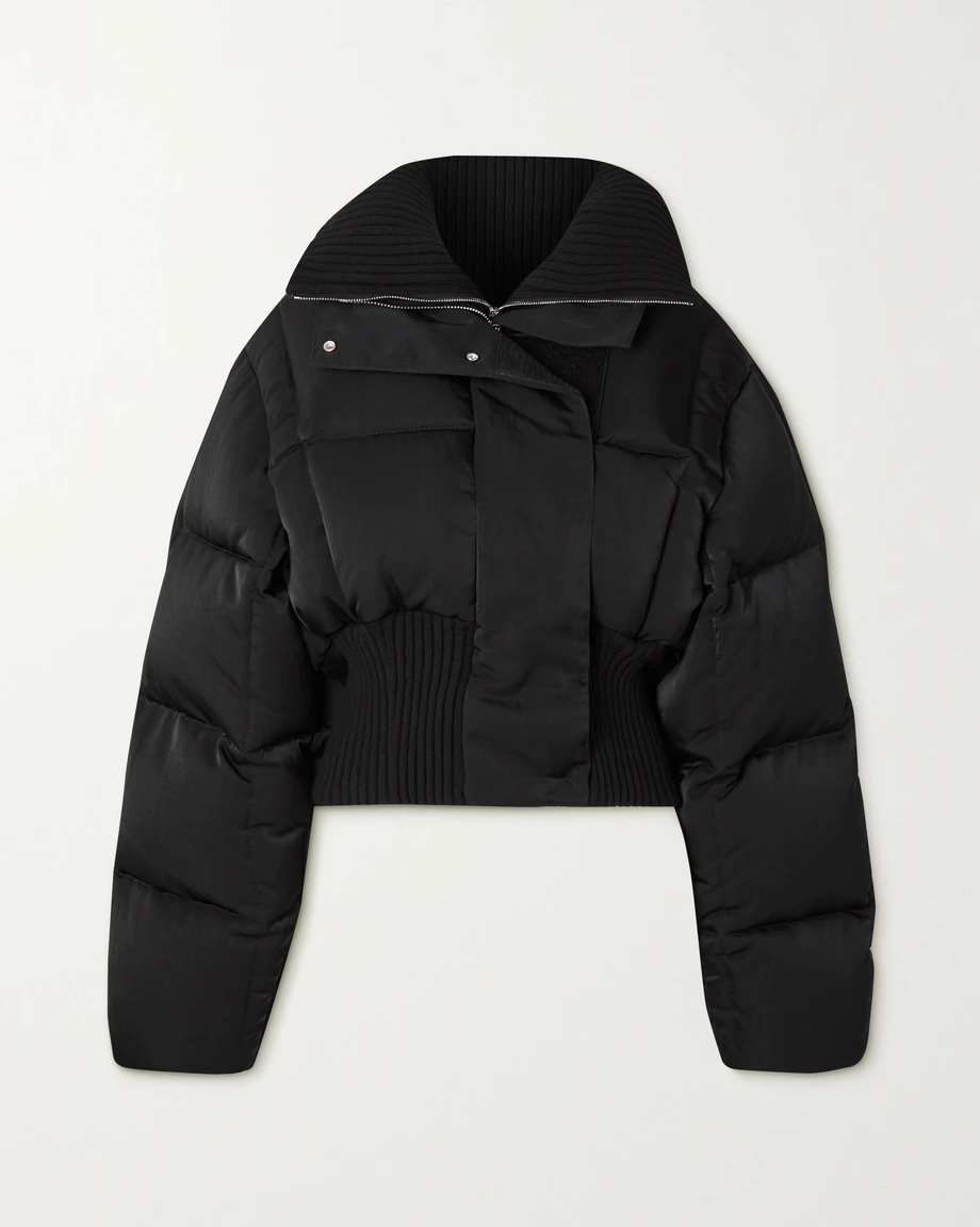 givenchy quilted shell and ribbed woolblend down jacket