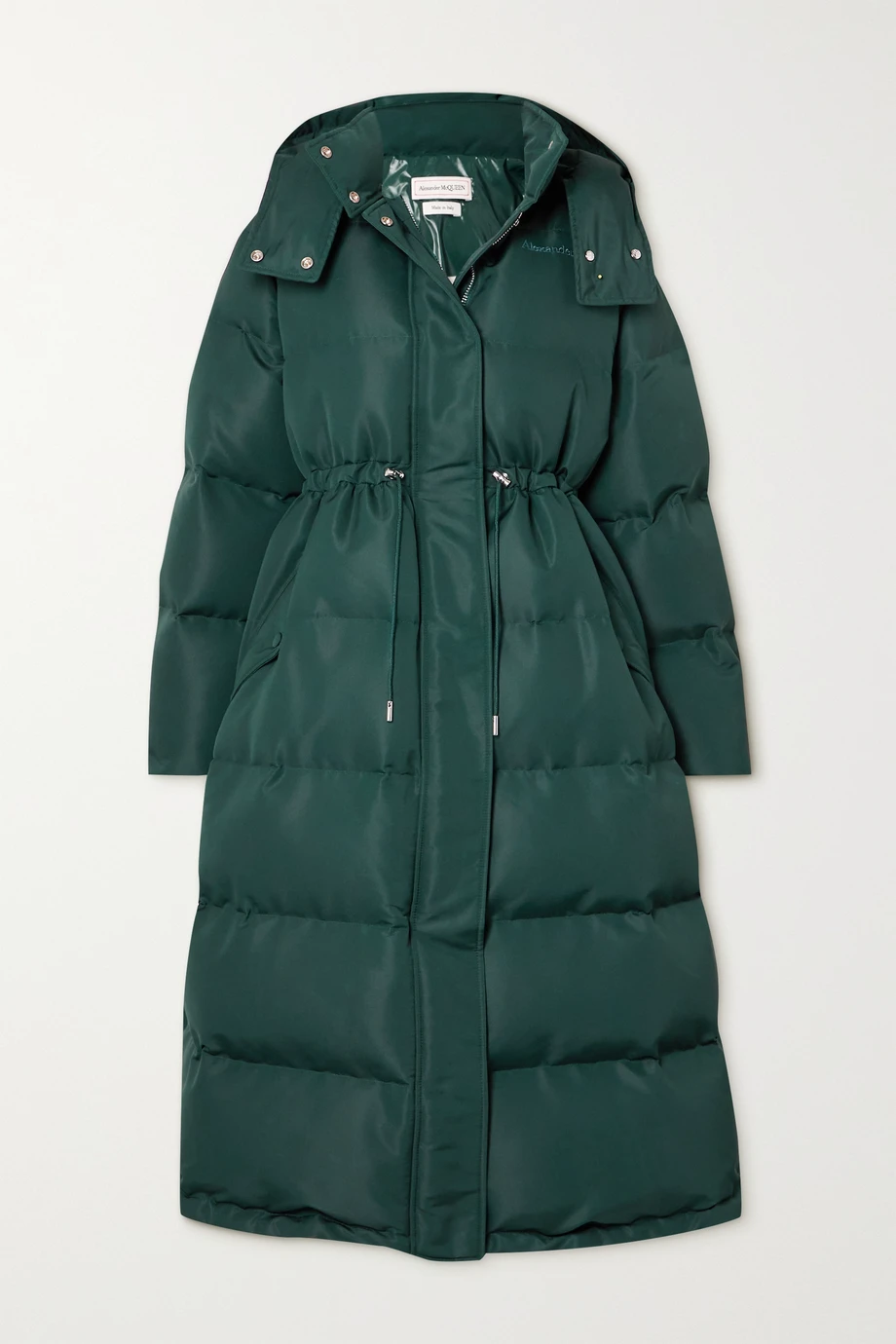 alexander mcqueen hooded quilted padded shell coat