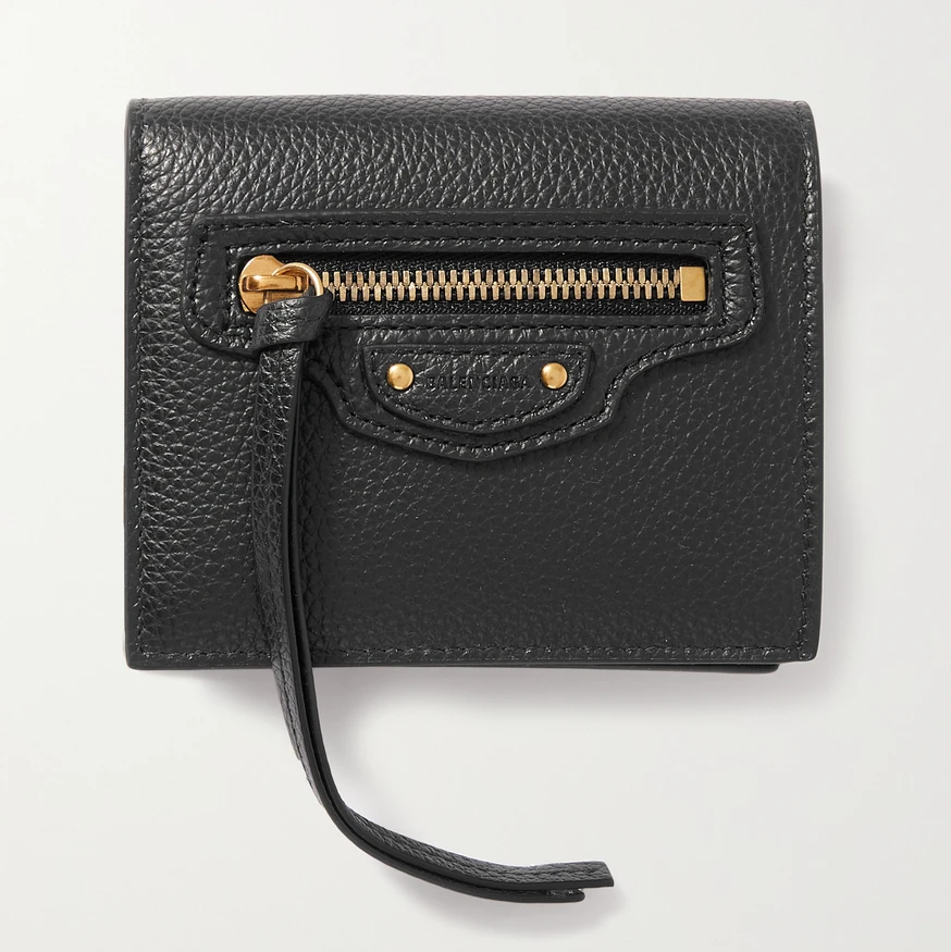 balenciaga neo classic texturedleather wallet