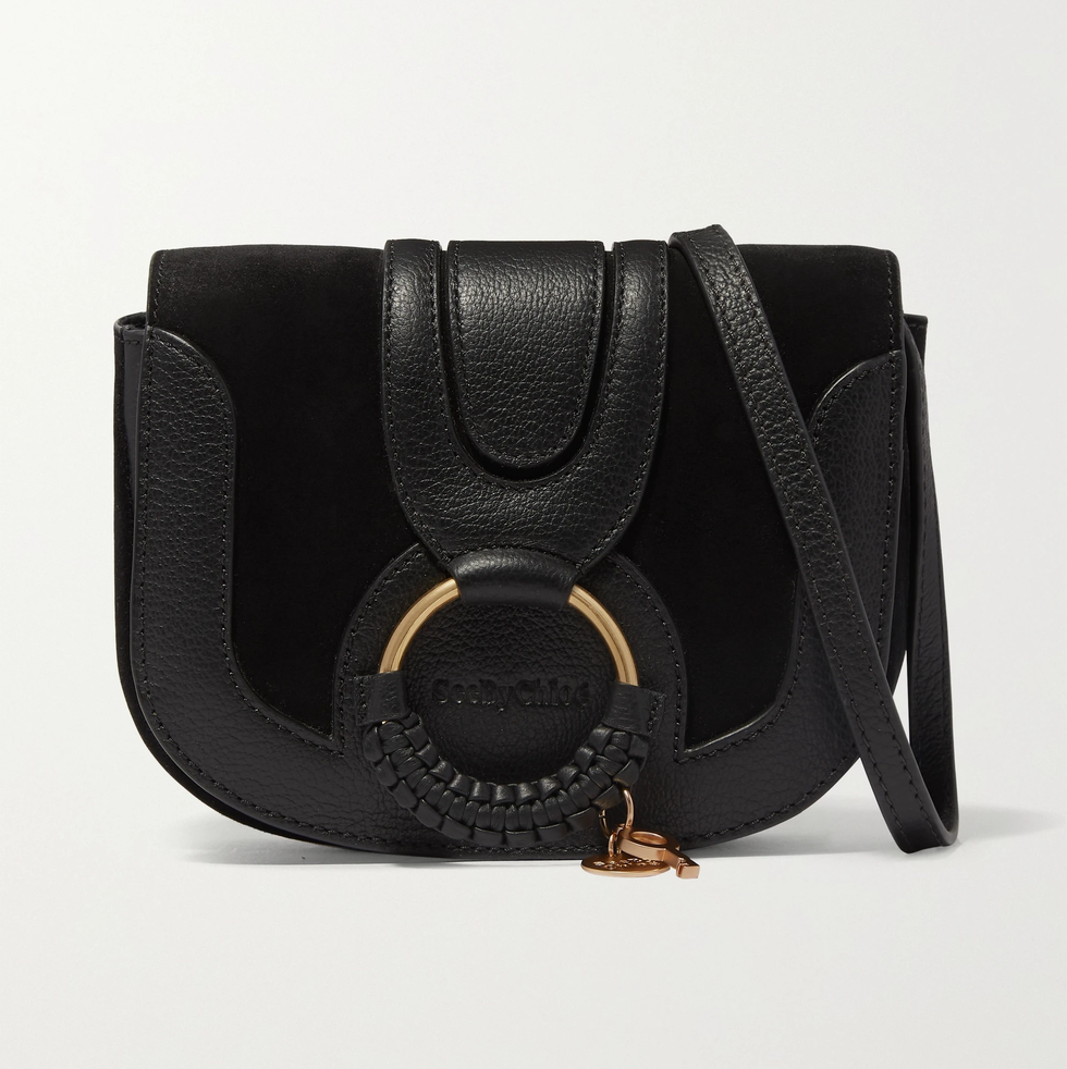 see by chloé hana mini texturedleather and suede shoulder bag