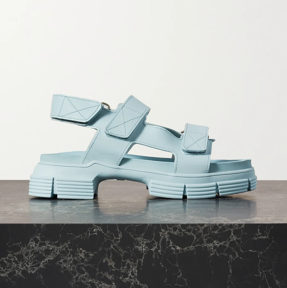ganni recycled rubber sandals