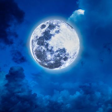 background night sky with stars moon and clouds blue sky