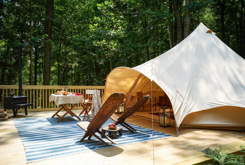 yurt in backyard